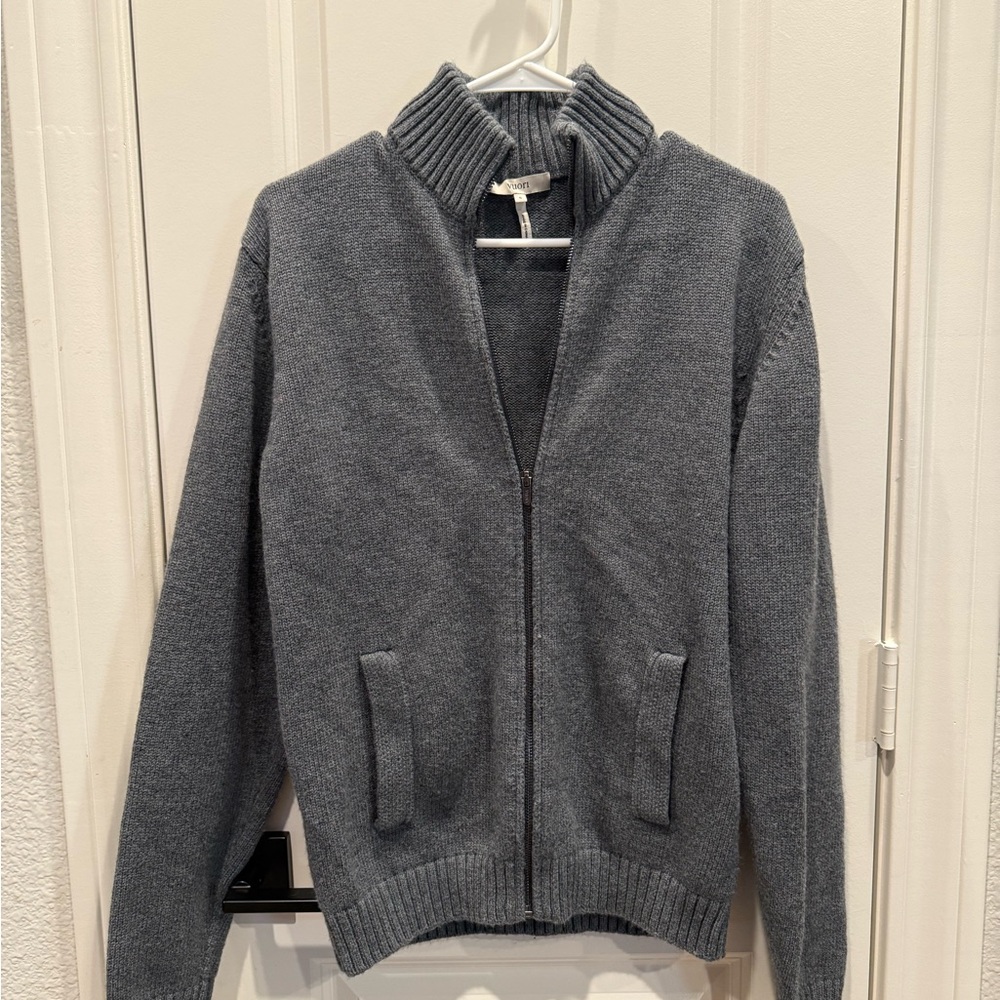 Vuori Men's Charcoal Zip-Up Sweater